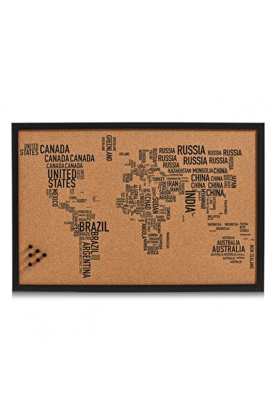 zeller Табло за бележки Tablou World Letters, корк, 60 x 40 см