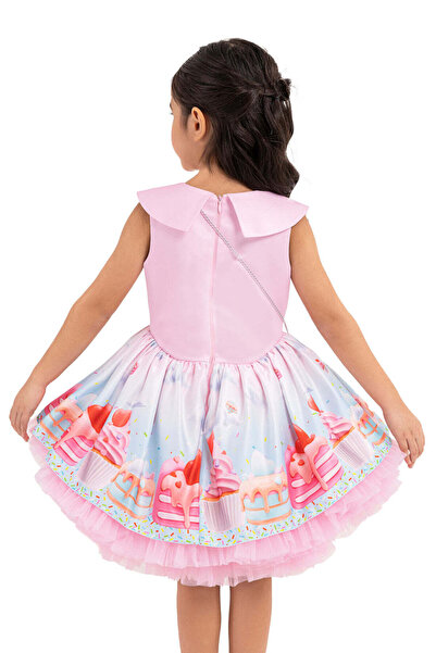 Pamina Girls' Tulle Dress, - with Matching Bag, Pink, 33209 - 104 cm, Pink