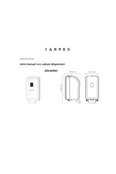 Carpex Optima Mini Manual Reservoir Liquid Soap Dispenser White