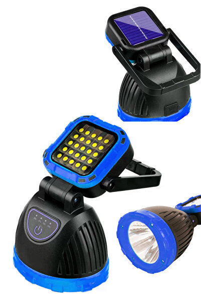 harry Güneş Enerjili ve Şarjlı 25 Cob Ledli 6 Modlu El Feneri-Powebank Özelli...