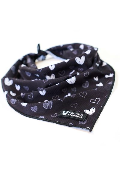 Famous Frenchie Dog bandana, Famous Frenchie, Black Hearts