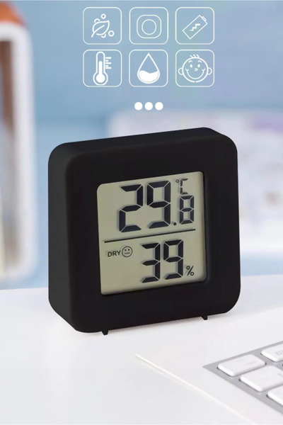 ByKurt Sıcaklık Nem Ölçer Termometre Higrome Mini LCD Dijitale - Duvara Takıl...