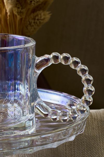 Perotti Ringo Line Lustre 6-Piece Bead Handle Teacup