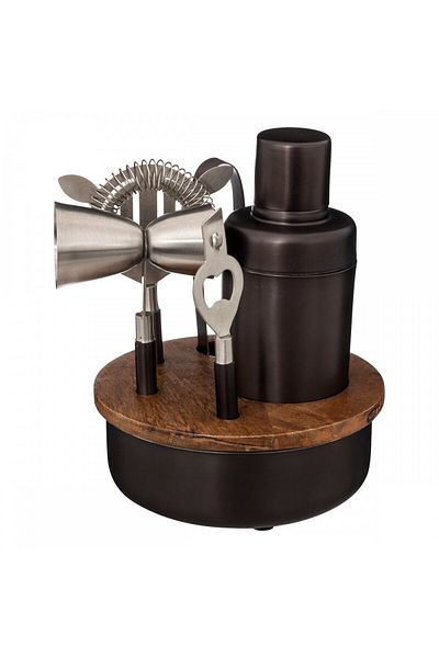 Secret de Gourmet Black Mango cocktail set, stainless steel, black, 6 pieces, 16 x 21 cm
