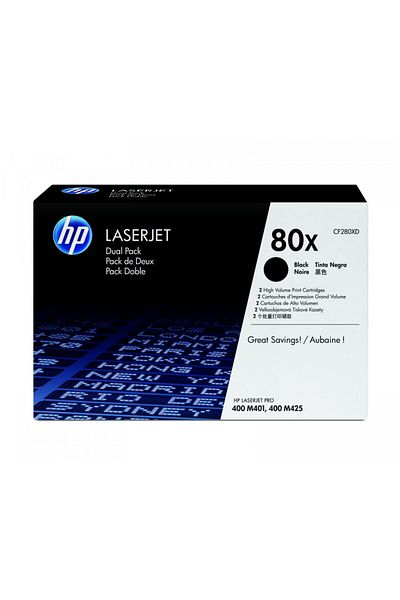HP Original HP 80x / CF280XD Toner Cartridge Pack, Black, 2x 6900 pages