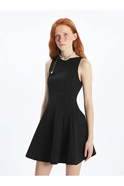 LC Waikiki Xside Boat Neck Mini Dress