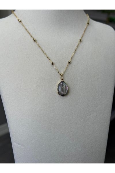 Store Gray Drop Color Changing Necklace with Gold Steel Chain