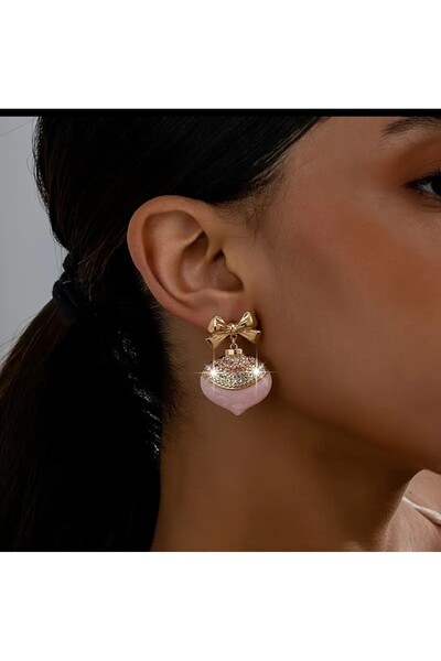 Enanice Bow Heart Earrings