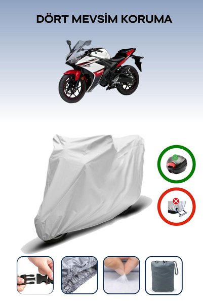 Breen حقيبة خلفية للدراجات النارية من ياماها Yzf R25 Abs باللون الرمادي متواف...