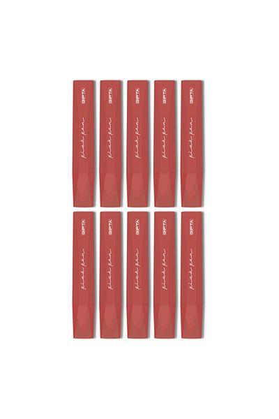 Gıpta Pickpen Cut Tip Highlighter Pen Red (F1551) 10 Pieces