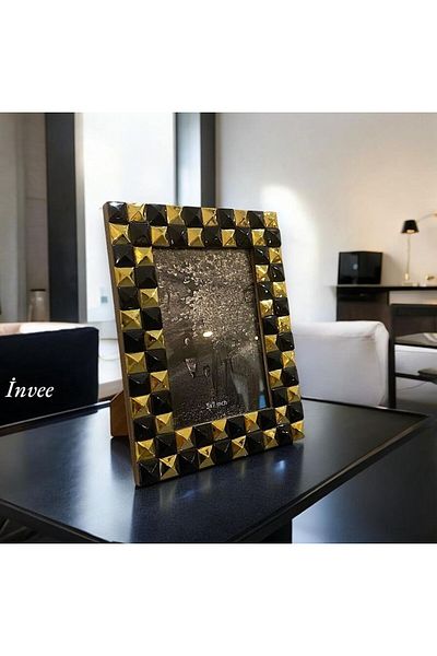Invee Black Gold 25X20 cm Real Bone Decorative and Picture Frame