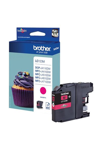 Brother Original Brother LC123M Ink Cartridge, Magenta, 600 pages