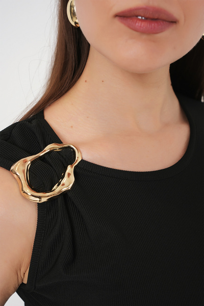 Bigdart Bluză de bază fără mâneci pentru femei 935 - neagră