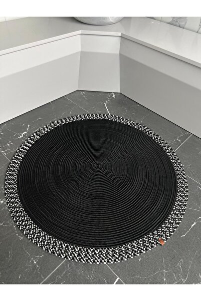 Türkmen Ev Tekstil Siyah Jüt ,Hasır ,Düz Halı ,Yuvarlak Halı ,Salon ,Mutfak ,...