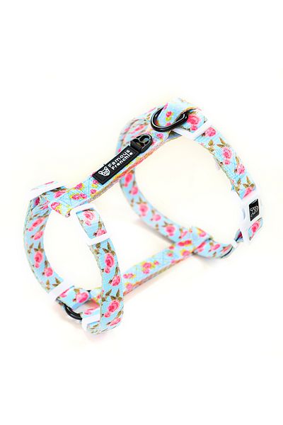 Famous Frenchie Set 3 piese, ham ajustabil, lesa, accesoriu pungi pentru catei, Roses are Pink
