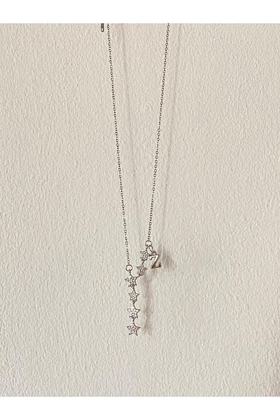 bijoux uniques Shooting Star Z Letter Steel Necklace