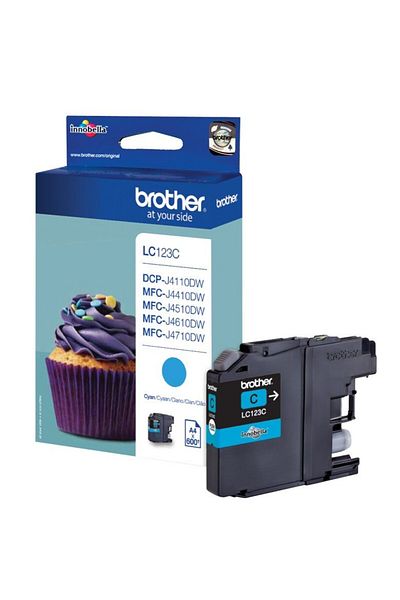 Brother Original Brother LC123C Ink Cartridge, Cyan, 600 pages