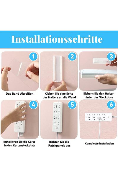 Grantop Set of 4 self-adhesive holders for napkin boxes/routers Grantop, multicolor, white, 10.1 x 4 cm