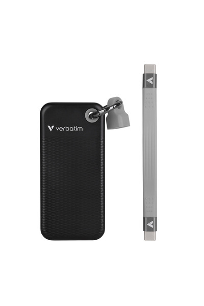 Verbatim Φορητό SSD τσέπης 1TB USB 3.2 Gen 2 USB-C Μπρελόκ, Μαύρο/Γκρι