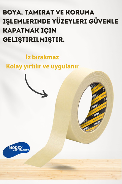 SGS Maskeleme Bandı 36mm X 25mt – Yüksek Yapışkanlık, Kolay Kullanım