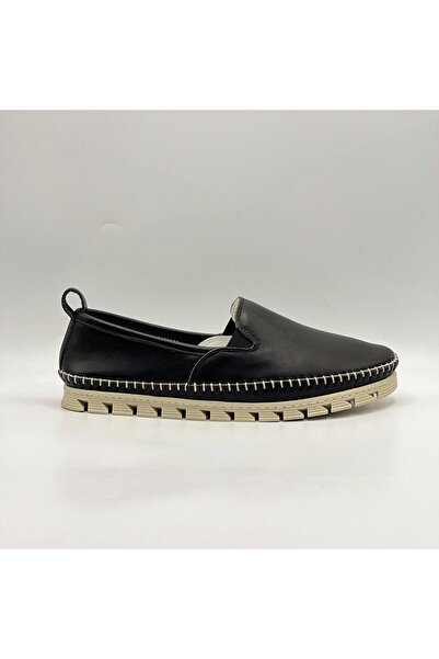Ametist Flex Black Genuine Leather Women's Loafer