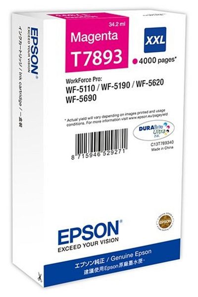 EPSON Original Epson Ink Cartridge T7893 / C13T789340, Magenta, 4000 pages