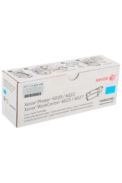 Xerox Original Xerox Toner Cartridge 6020C / 6025C / 106R02760, Cyan, 1000 pages