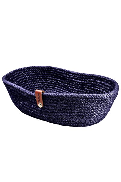 Bambum Home Koza- سلة بيضاوية صغيرة باللون الأزرق الداكن