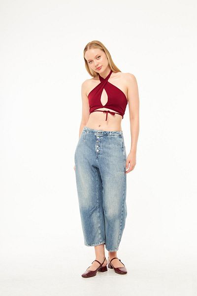 BPF Pantaloni largi de damă din denim
