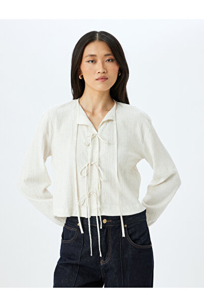 Koton Beige Bow Detail Blouse For Women