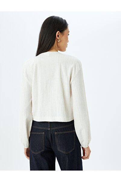 Koton Beige Bow Detail Blouse For Women