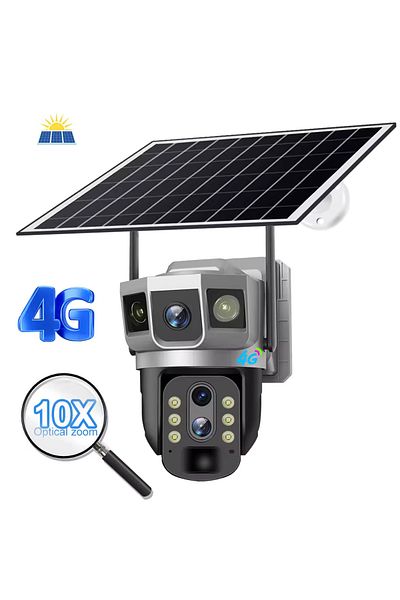MaGeCa Surveillance Camera With Solar Panel, 4g, Sim Card, 4mp Full Hd, 3 Surveillance Zones