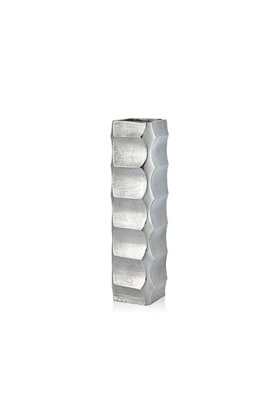 LAMEDORE 13X47 cm Square Silver Metal Vase