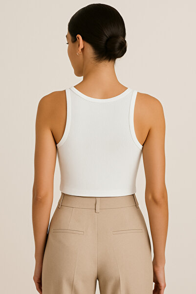 HNX Cotton Thick Strap Crop Women's Tank Top