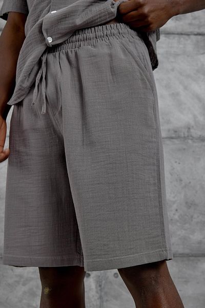NOMARC Gray Muslin Basic Shorts