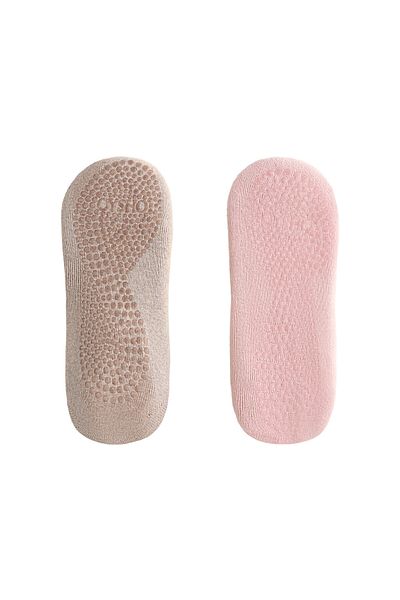Oysho 2 pairs of padded cotton blend yoga and Pilates socks with crossover straps