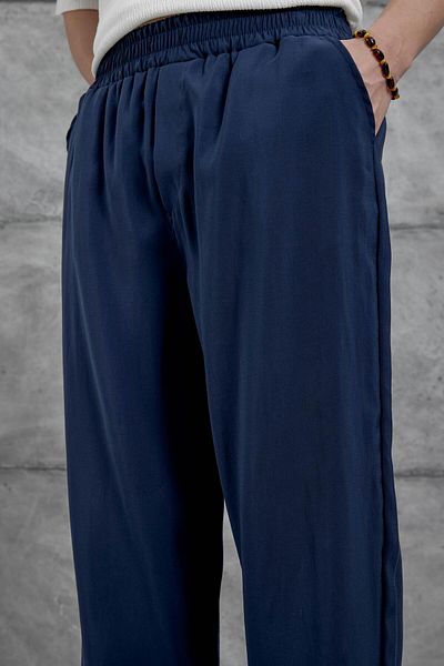NOMARC Παντελόνι από ύφασμα Navy Blue Nmrc Modal