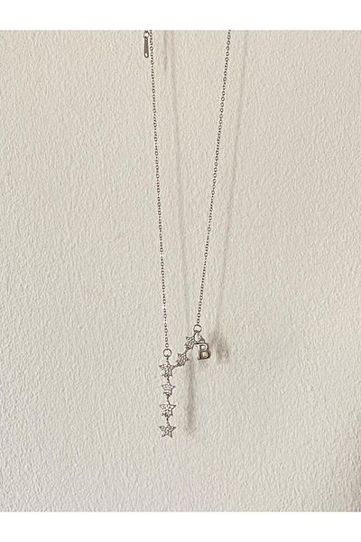 bijoux uniques Shooting Star B Letter Steel Necklace