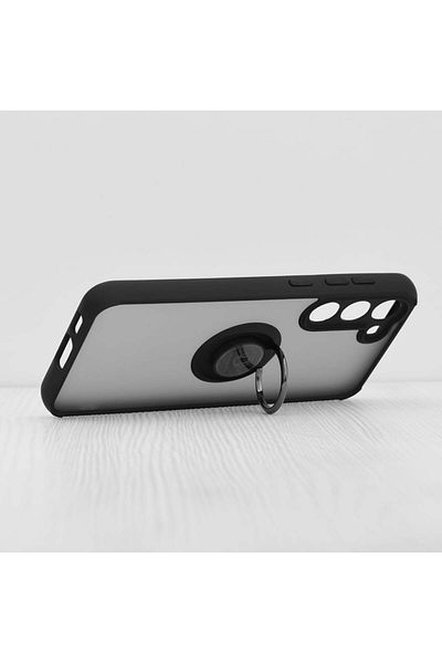 SKYDDAR INNOVATION Case for Samsung Galaxy S23 Plus, Glinth with 360° Magnetic Rotating Ring, Black, sticker set
