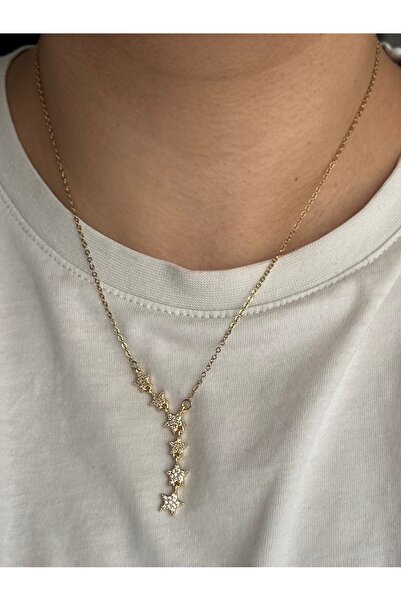 Midellie kayan yıldız çelik kolye