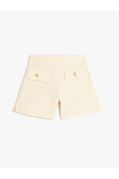 Koton Button detail, tweed shorts.