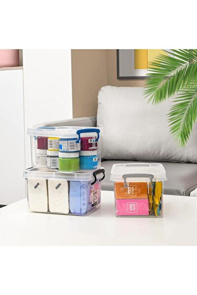 Generic Berdeng Small Plastic Storage Bins with Lids, 4 Quart Small Storage Latch Box, Stackable and Nestabl