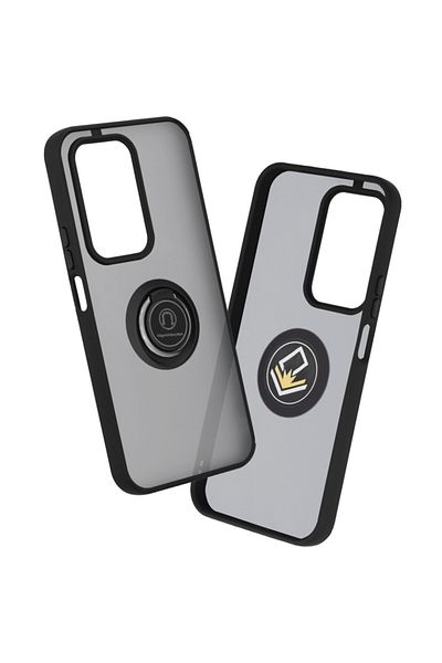 SKYDDAR INNOVATION Case for Honor 200 Lite, Glinth with 360° Magnetic Rotating Ring, Black, sticker set