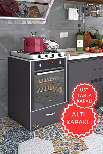 Kenzlife Ankastre Fırın Modülü Kabini Flor Mat Gri Renk 85(Y)*60(G)*57(D) Kap...
