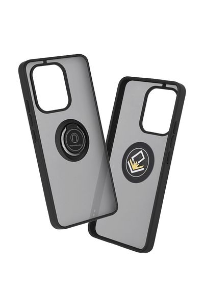 SKYDDAR INNOVATION Case for Xiaomi Redmi Note 13 4G, Glinth with 360° Magnetic Rotating Ring, Black, sticker set