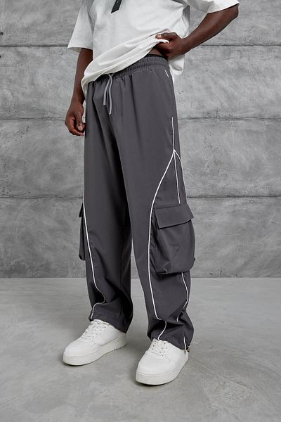 NOMARC Φούτερ από ύφασμα Smoked Stripes Cargo Pocket Parachute