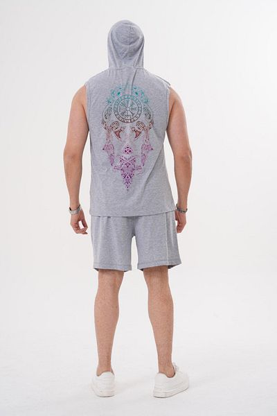 ACTIVE MODA Men's Printed Sports Singlet - Shorts Set 2-Pack Plus Size Cotton 20259