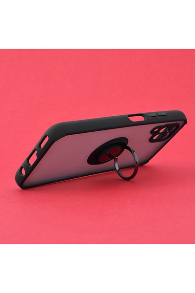 SKYDDAR INNOVATION Case for Huawei P40 Lite, Glinth with 360° Magnetic Rotating Ring, Black, sticker set