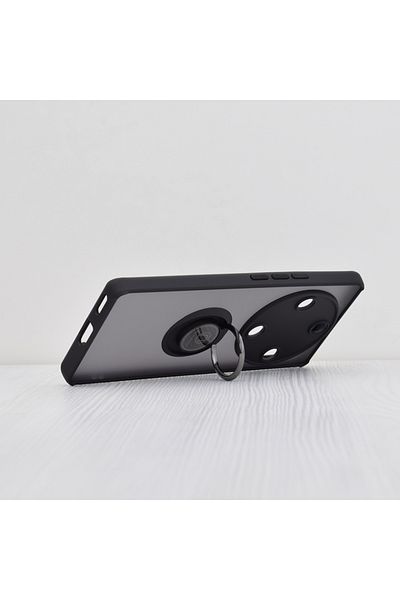 SKYDDAR INNOVATION Case for Honor Magic5 Lite, Glinth with 360° Magnetic Rotating Ring, Black, sticker set