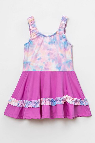 Beniizle Batik Patterned Skirted Girl's Swimsuit